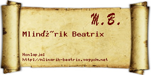Mlinárik Beatrix névjegykártya